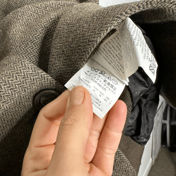 Vtg 80s MAX MARA WEEKEND virgin Wool Blazer Brown Italy academia womens US 14 - Picture 6 of 7